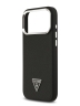 Guess для iPhone 17 Pro чехол PU Grained leather Triangle metal logo & Camera Hard Black (MagSafe)