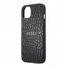Чехол Guess PU Croco with metal logo Hard для iPhone 13, черный