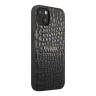 Чехол Guess PU Croco with metal logo Hard для iPhone 13, черный