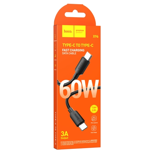HOCO кабель X96 Hyper PD60W charging data cable Type-C to Type-C (1 метр) Black