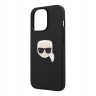 Чехол Karl Lagerfeld Karl's head Patch (metal) Hard для iPhone 13 Pro Max, черный