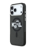 Karl Lagerfeld для iPhone 17 Pro чехол IML Sketch Karl&Choup Metal cam Hard Glitter Black (MagSafe)