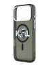 Karl Lagerfeld для iPhone 17 Pro чехол IML Sketch Karl&Choup Metal cam Hard Glitter Black (MagSafe)