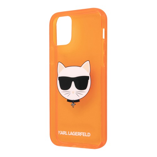 Karl Lagerfeld TPU FLUO Choupette Hard чехол для iPhone 13 mini, оранжевый