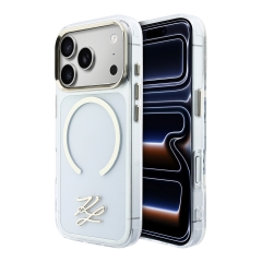 Karl Lagerfeld для iPhone 17 Pro чехол IML Initials Metal logo &amp; Camera Hard Transparent (MagSafe)