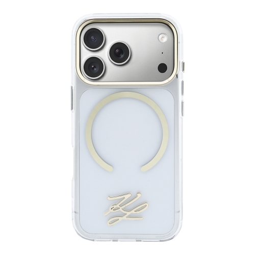 Karl Lagerfeld для iPhone 17 Pro чехол IML Initials Metal logo & Camera прозрачный (MagSafe)