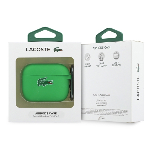 Lacoste для AirPods Pro 3 чехол Liquid silicone Croc Logo Green