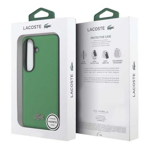 Lacoste для Galaxy S26+ чехол PVC Lacquer Metal logo Hard Green (MagSafe)