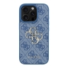 Guess для iPhone 16 Pro Max чехол PU 4G Big metal logo Hard + Pearl Hand Strap Blue