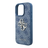 Guess для iPhone 16 Pro Max чехол PU 4G Big metal logo Hard + Pearl Hand Strap Blue