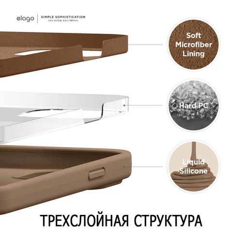 Чехол Elago Soft Silicone для iPhone 13 Pro Max, коричневый