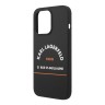 Чехол Lagerfeld Liquid silicone RSG logo Hard для iPhone 14 Pro, черный (MagSafe)