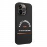 Чехол Lagerfeld Liquid silicone RSG logo Hard для iPhone 14 Pro, черный (MagSafe)