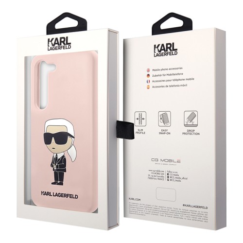 Чехол Lagerfeld Liquid silicone NFT Karl Ikonik Hard для Galaxy S23 Plus, розовый