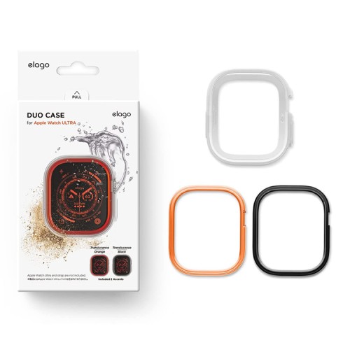 Чехол Elago DUO case для Apple Watch Ultra 49 мм, прозрачный/оранжевый