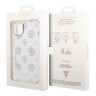 Чехол Guess Peony glitter Electroplated camera Hard для iPhone 14, белый (прозрачный)