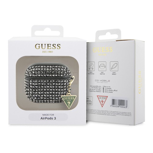 Чехол Guess Diamond Rhinestone with Triangle charm для Airpods 3 (2021), зеленый