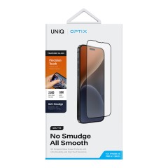 Uniq стекло для iPhone 15 Pro Max OPTIX Matte Clear/Black (+installer)