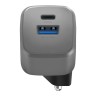 EnergEA СЗУ Ampcharge GaN20, USB-C PD20 + USB-A QC18 total 20W Gunmetal