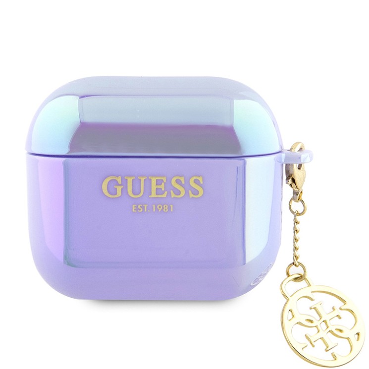 Guess для Airpods 3 чехол PC/TPU with 4G Charm Iridescent Purple