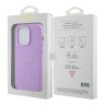 Guess для iPhone 15 Pro чехол PU Saffiano with metal logo Hard Purple (MagSafe)