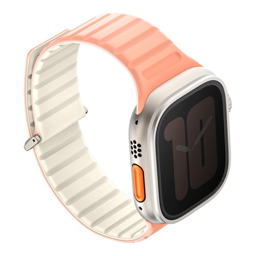 Uniq для Apple Watch 49-46-45-44 mm ремешок Revix EVO reversible Magnetic Crepe Pink/Ivory