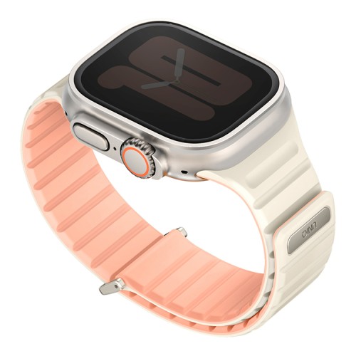 Uniq для Apple Watch 49-46-45-44 mm ремешок Revix EVO reversible Magnetic Crepe Pink/Ivory