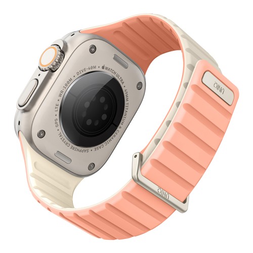 Uniq для Apple Watch 49-46-45-44 mm ремешок Revix EVO reversible Magnetic Crepe Pink/Ivory