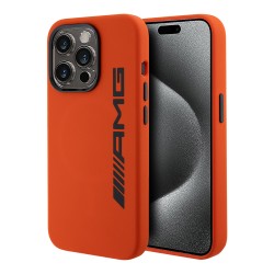 AMG для iPhone 15 Pro чехол Liquid silicone Big Logo Hard Orange (MagSafe)