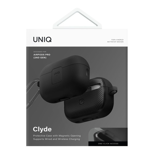 Uniq для Airpods Pro 2 чехол CLYDE Lock case Charcoal/Dark Grey