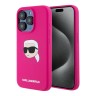 Karl Lagerfeld для iPhone 15 Pro Max чехол Liquid Silicone NFT Karl Head Hard Fuchsia (MagSafe)