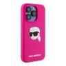 Karl Lagerfeld для iPhone 15 Pro Max чехол Liquid Silicone NFT Karl Head Hard Fuchsia (MagSafe)
