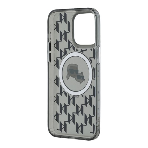 Karl Lagerfeld для iPhone 15 Pro чехол PC/TPU Monogram NFT Karl & Choup Metal Camera Hard Black (MagSafe)