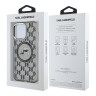 Karl Lagerfeld для iPhone 15 Pro чехол PC/TPU Monogram NFT Karl & Choup Metal Camera Hard Black (MagSafe)