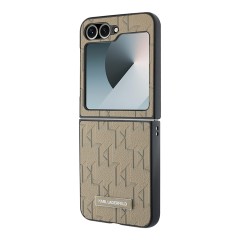 Karl Lagerfeld для Galaxy Z Flip 6 чехол PU-кожа Monogram Beige