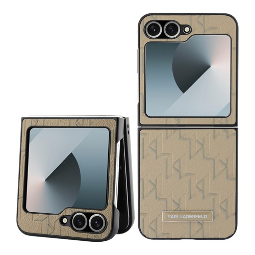 Karl Lagerfeld для Galaxy Z Flip 6 чехол PU-кожа Monogram Beige