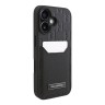 Karl Lagerfeld для iPhone 16 чехол с карманом для карты PU-кожа Grained Monogram Black