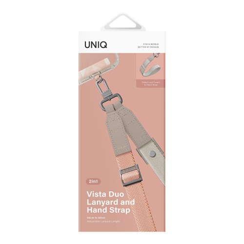 Uniq ремешок на шею/руку Vista Duo 2-in-1 Lanyard and Handstrap Peach/Beige
