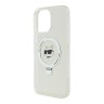 Karl Lagerfeld для iPhone 16 Pro чехол PC/TPU + Ring stand NFT Choupette head Hard Transparent (MagSafe)