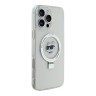 Karl Lagerfeld для iPhone 16 Pro чехол PC/TPU + Ring stand NFT Choupette head Hard Transparent (MagSafe)