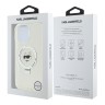 Karl Lagerfeld для iPhone 16 Pro чехол PC/TPU + Ring stand NFT Choupette head Hard Transparent (MagSafe)