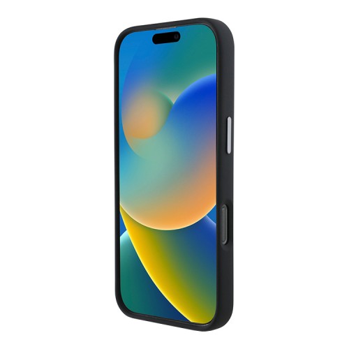 DKNY для iPhone 16 чехол Liquid Silicone Stack Metal logo and Camera Hard Black