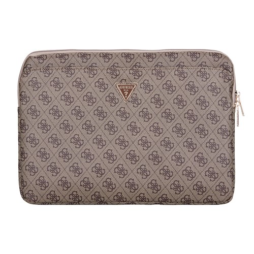Guess для ноутбуков 13"/14" чехол Sleeve 4G with Zipper pocket Triangle metal logo Brown