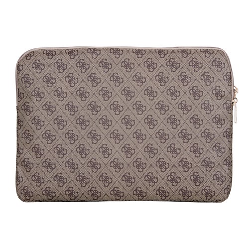 Guess для ноутбуков 13"/14" чехол Sleeve 4G with Zipper pocket Triangle metal logo Brown