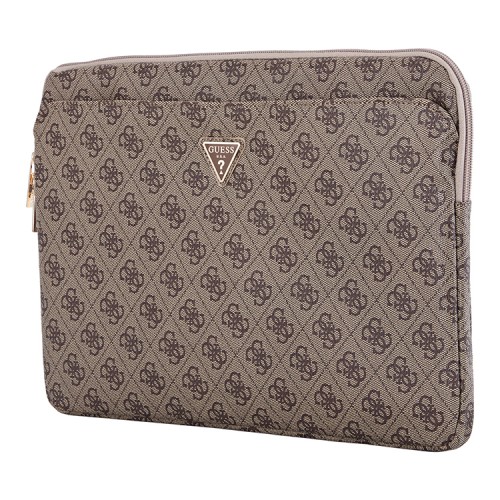 Guess для ноутбуков 13"/14" чехол Sleeve 4G with Zipper pocket Triangle metal logo Brown