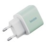 Energea СЗУ Bazic GoPort Velox Kit GaN35, USB-C+USB-A +кабель Weave USB-C to C 1.5m Pistachio