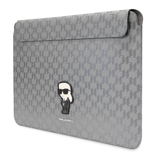 Karl Lagerfeld для ноутбуков 16" чехол Saffiano Sleeve Monogram NFT Karl Ikonik Silver