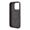 Guess для iPhone 16 Pro Max чехол PU 4G with Round Patch Metal logo Hard Brown (MagSafe)