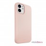 Силиконовый чехол Uniq LINO Anti-microbial для iPhone 12 mini, розовый