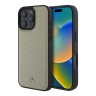 Mercedes для iPhone 16 Pro Max чехол Leather Waves Metal logo Hard Beige
